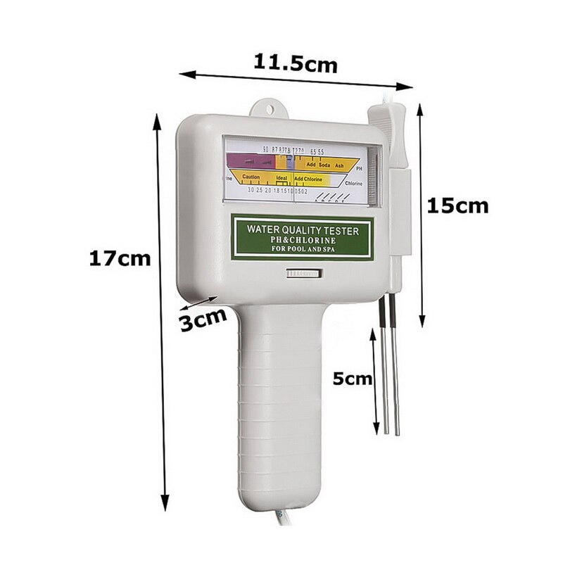2in1 PC-101 PH Tester Portable CL2 Chlorine Water Monitor Meter Portable Home Swimming Pool Aquarium PH Meter Test Tools