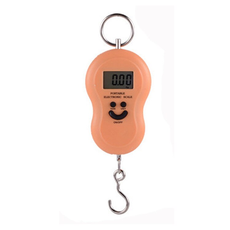 Portable hoist scale 50kg Hoist scale Portable hook scale Pull ring Electronic scale kitchen scale Kitchen accessories: Orange backlight