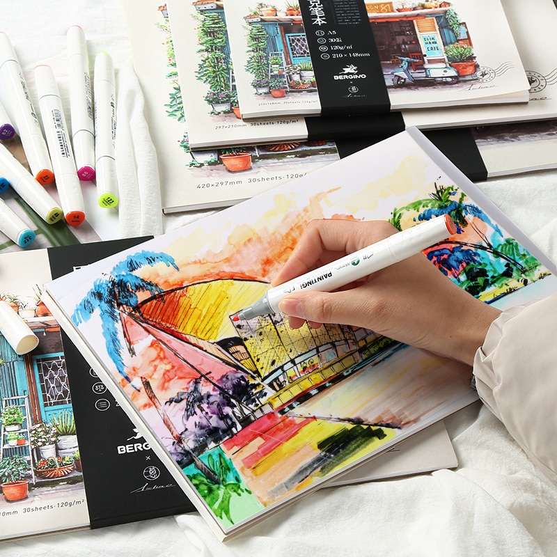 A3/A4/A5 Proffessional Schets Schilderen Marker Papier 30 Sheets Voor Tekening Marker Pen Boek Art Supplies