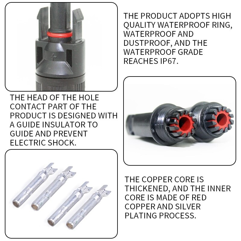 10 Pieces/Sett, PV Connectors Solar Connector Solar Panel Connectors Male & Female 30A 1000V DC IP67 for Solar cable use^1