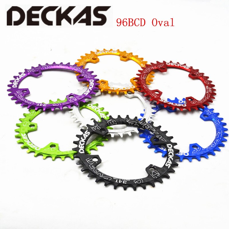 Deckas ovaal kettingblad mtb mountainbike fiets kettingblad bcd 96mm 32/34/36/38t plaat 96 bcd voor 7-11 speed  m7000 m8000 m9000