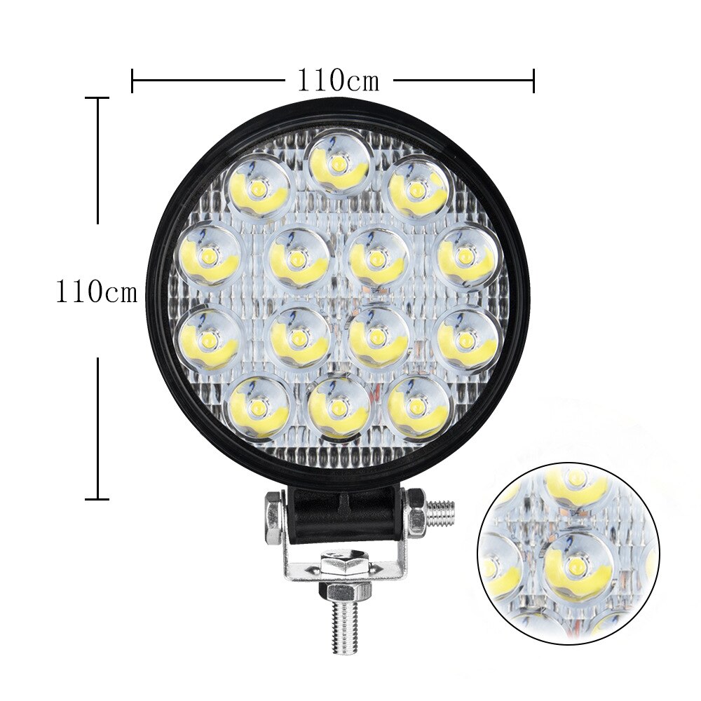 Verlichting Ronde Grote Mini 14 Licht 42W Auto Led Extra Licht Techniek Spotlight Koplamp