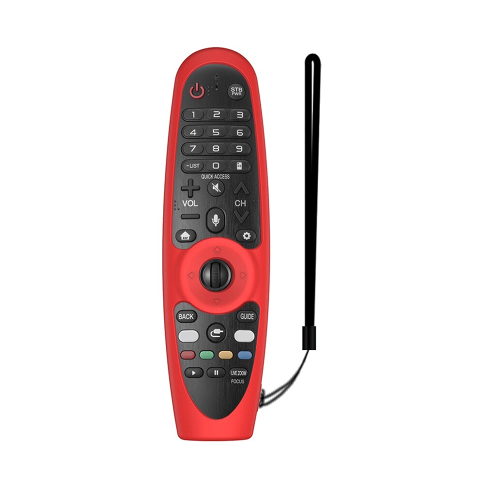 Silicone TV Remote Control Protector Cover for LG AN-MR600 AN-MR650 AN-MR18BA AN-MR19BA AN-MR20GA Protective Case with Lanyard: Red