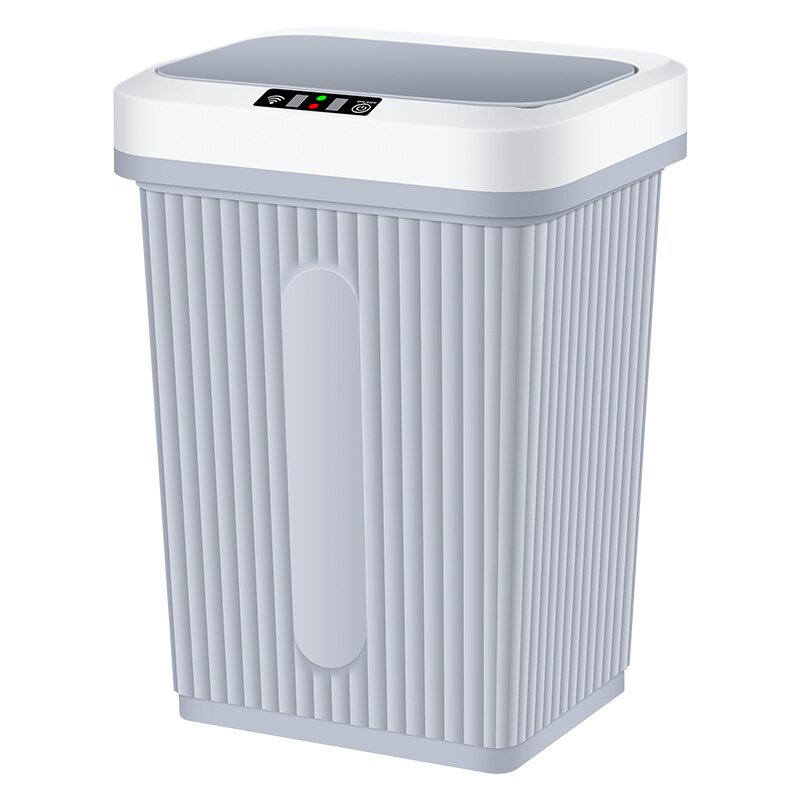 16l sensor automático caixote do lixo lata de lixo inteligente usb indução recarregável lixo bin pode casa sala estar balde de lixo: Gray
