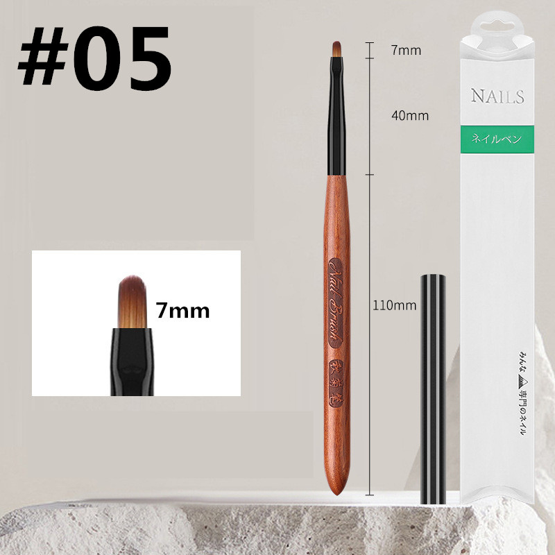 Sandelträhandtag gradient blommande borstar effekt nagel uv-gel liner borste ritpenna ränder blommor nagelkonst målningsverktyg: Mörkgrå