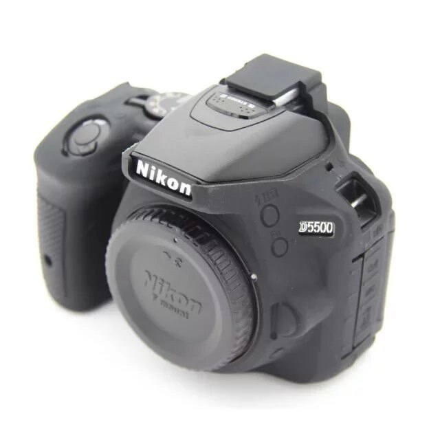 Funda suave para cámara de vídeo, para Nikon D5500 D5600, funda de silicona de PVC, bolsa de cámara, piel de goma: Black