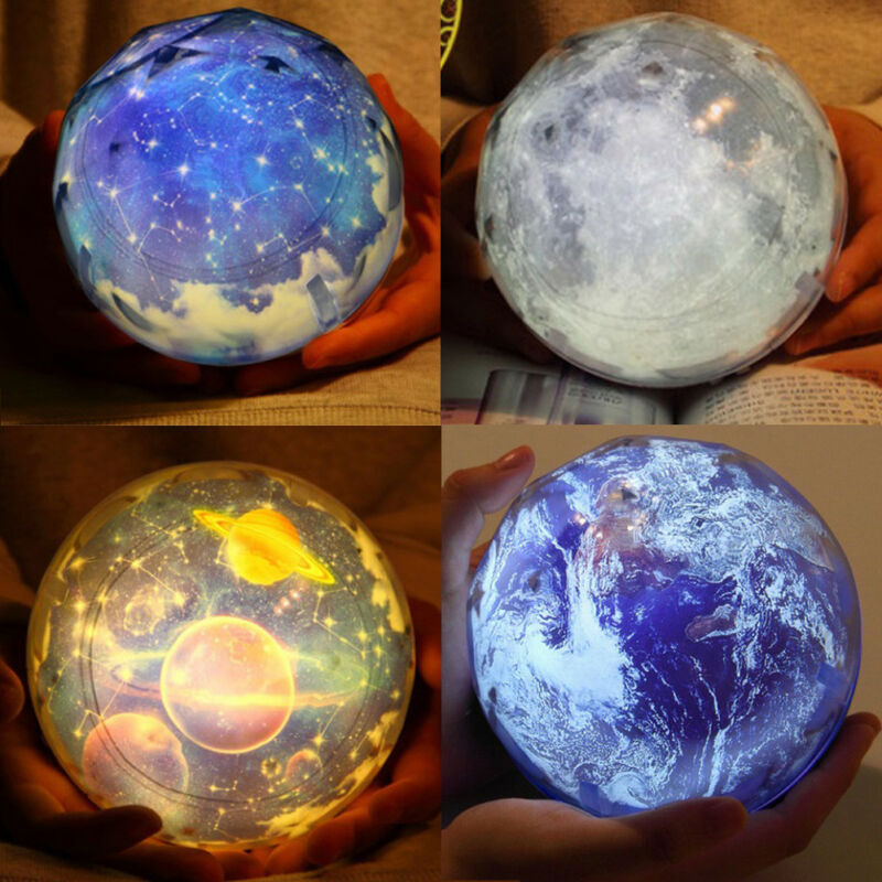 Aarde Universe LED Lamp Kleurrijke Draaien Knipperende Ster Kids Baby Sterrenhemel Nachtlampje Planeet Magic Projector