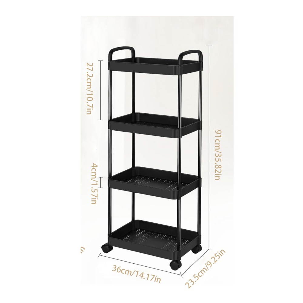 Carro de almacenamiento multifuncional para cocina con ruedas, estante de almacenamiento móvil, organizador de carrito, accesorios para el hogar: Gris oscuro