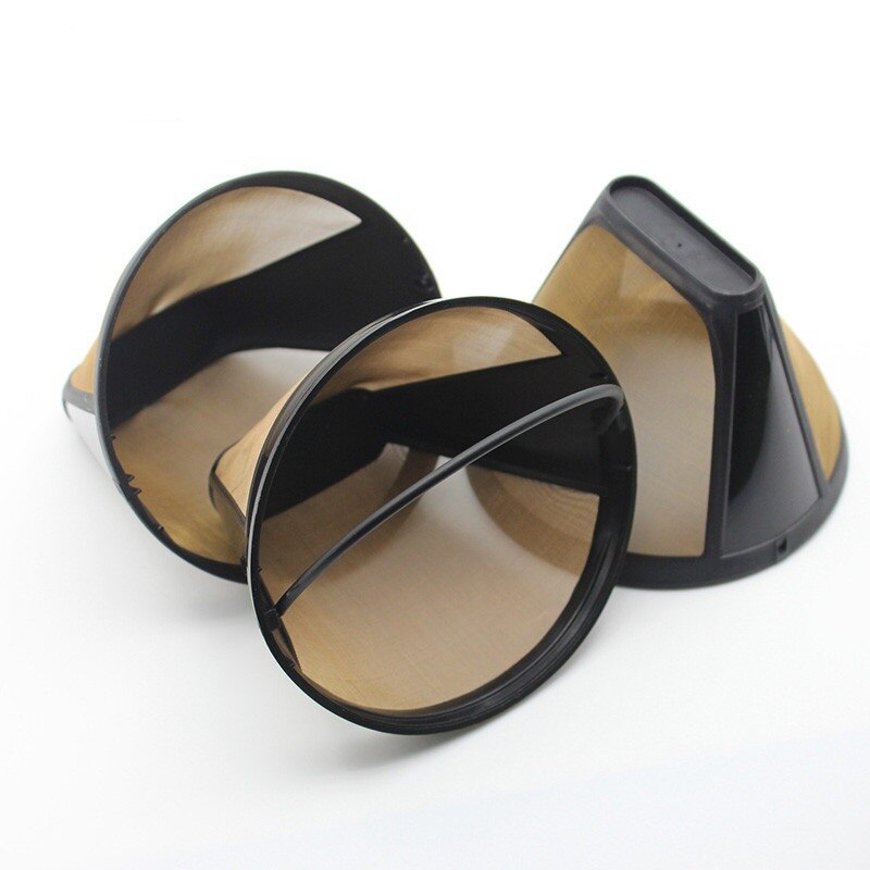 Coffee Filter Screen Stainless Steel Hand Punch Coffee Pot Hole-Filter Paper Filter Drip Coffee Funnel Filter Cup