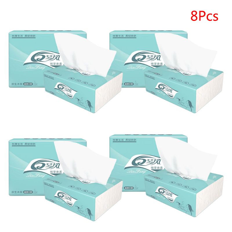 8PCS Silky Smooth Soft Premium 3-Ply Toilet Paper Kitchen Toilet Facial Tissues