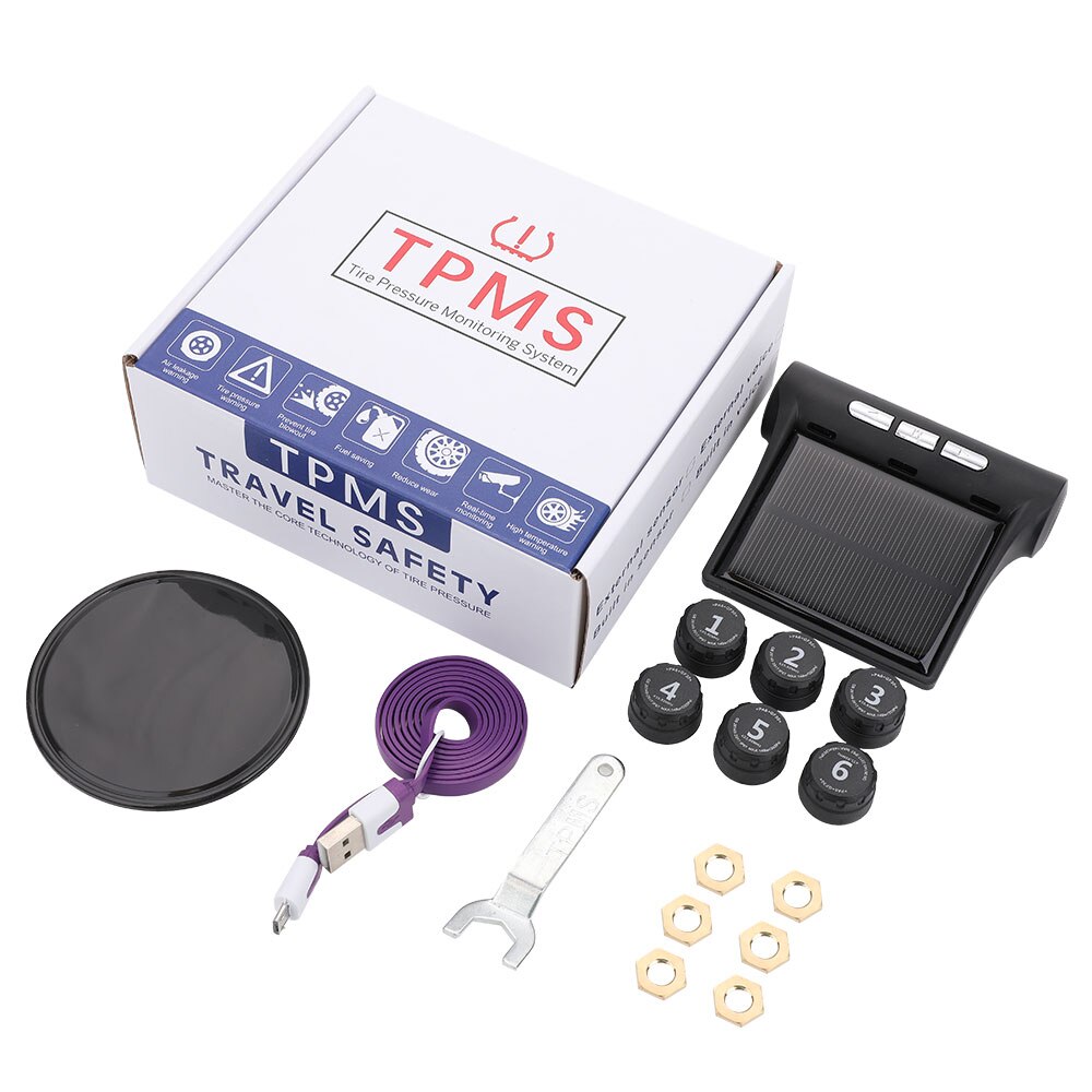 Däcktrycksövervakningssystem lastbil tpms däcktrycksövervakning 8.0 bar usb 6 st sensor runda fordon explosionssäkra