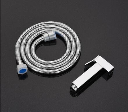 Hand held Toilet Bidet Sprayer set Kit Solid Brass Hand Bidet faucet for Bathroom hand sprayer shower head Square: Yellow