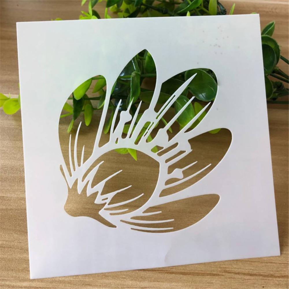 Flower series spray pattern children's hand copy newspaper hollow template student DIY painting graffiti coloring tool: 7