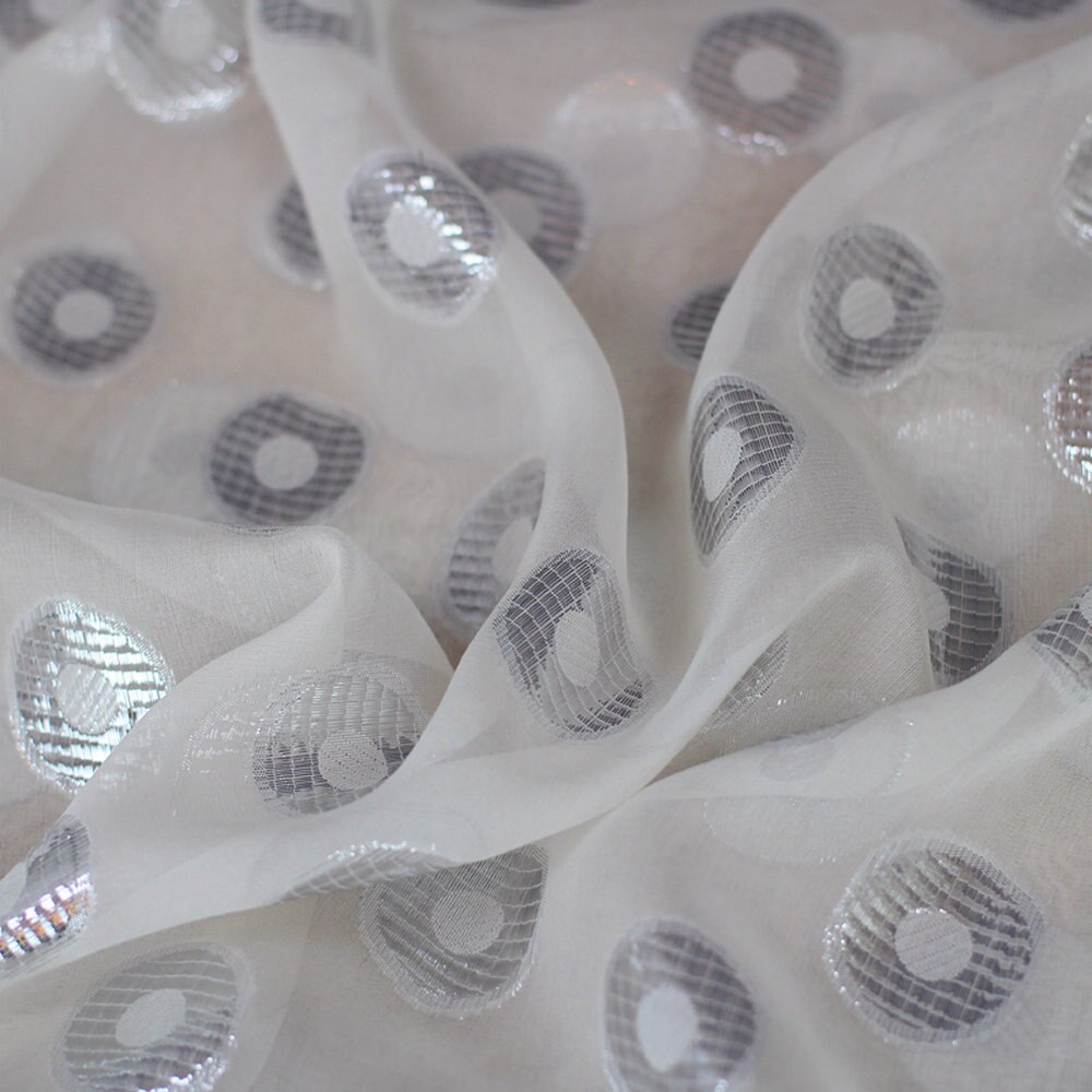 Broderi sidentyg i guld/silver