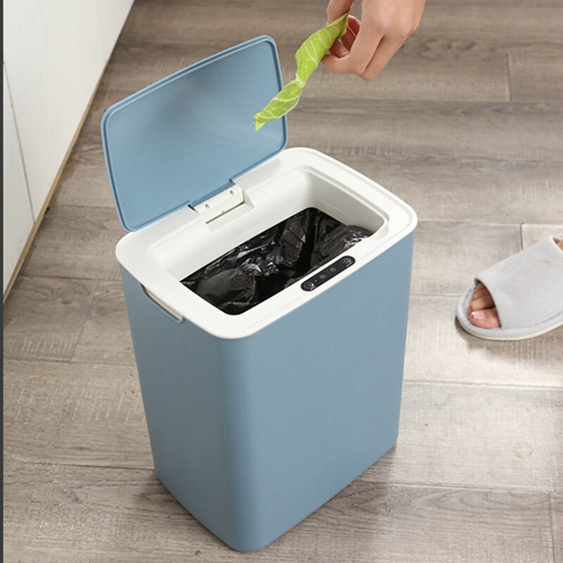 Battery Type 14L Automatic Sensor Dustbin Smart Sensor Trash Can Induction Waste Bin Rubbish Can Home Living Room Garbage Bucket