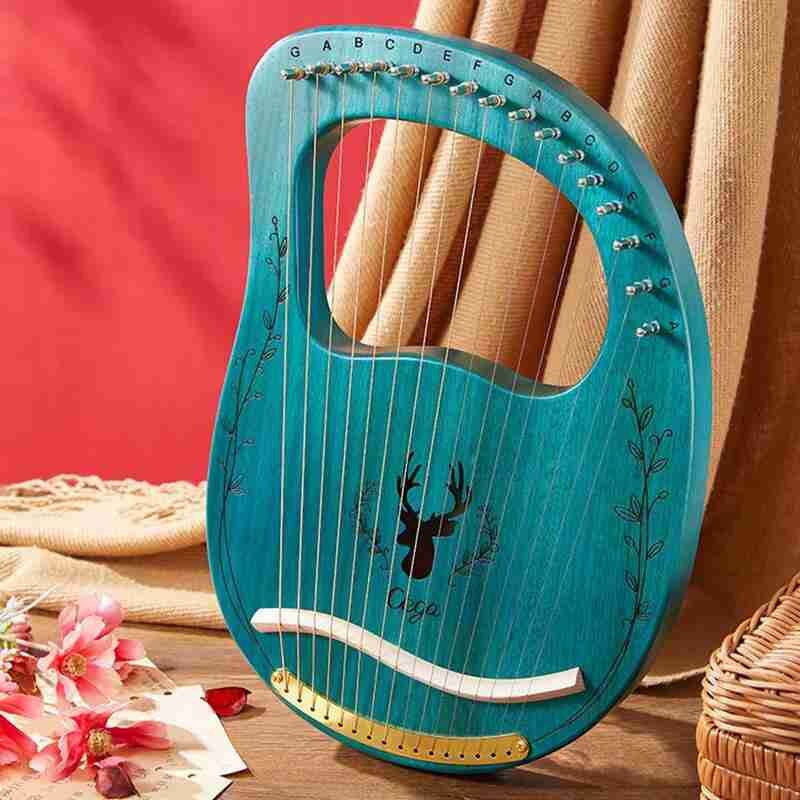 Lier Piano 19 Snaren Houten Mahonie Lier Harp Muzikale 16-String Tuning Met Reserve Snaren En Wrench Instrument X7I1