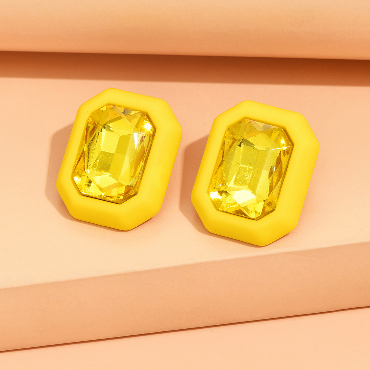 Strass oorbellen voor vrouwen vierkante oorknopjes pendientes 2023 trend geometrische kantoor feestcadeau mode-sieraden: Silver Plated