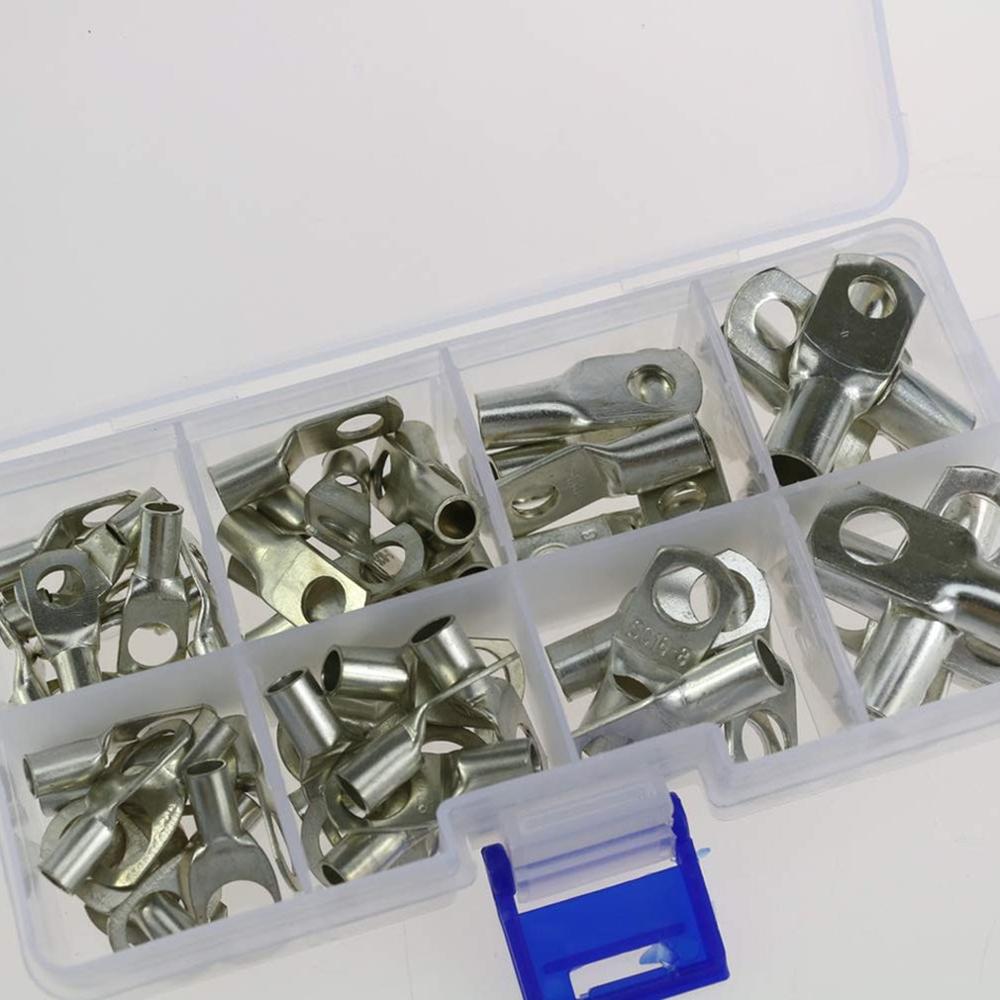 60 Pieces Of Durable Tinned Copper Bolt Hole Crimping Ring Battery Terminal Suitable For Ships And Automobiles