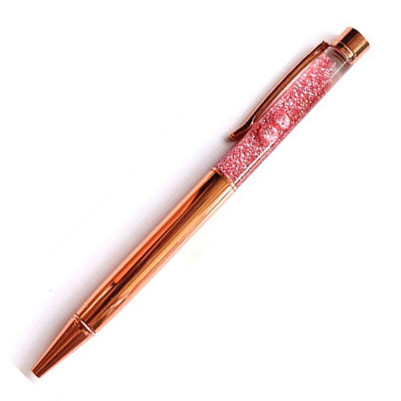 Beautiful Metal Ballpoint pen Luxury Gold Foil Ballpoint Pen for Writing Stationery School Office Supplies: Rose gold