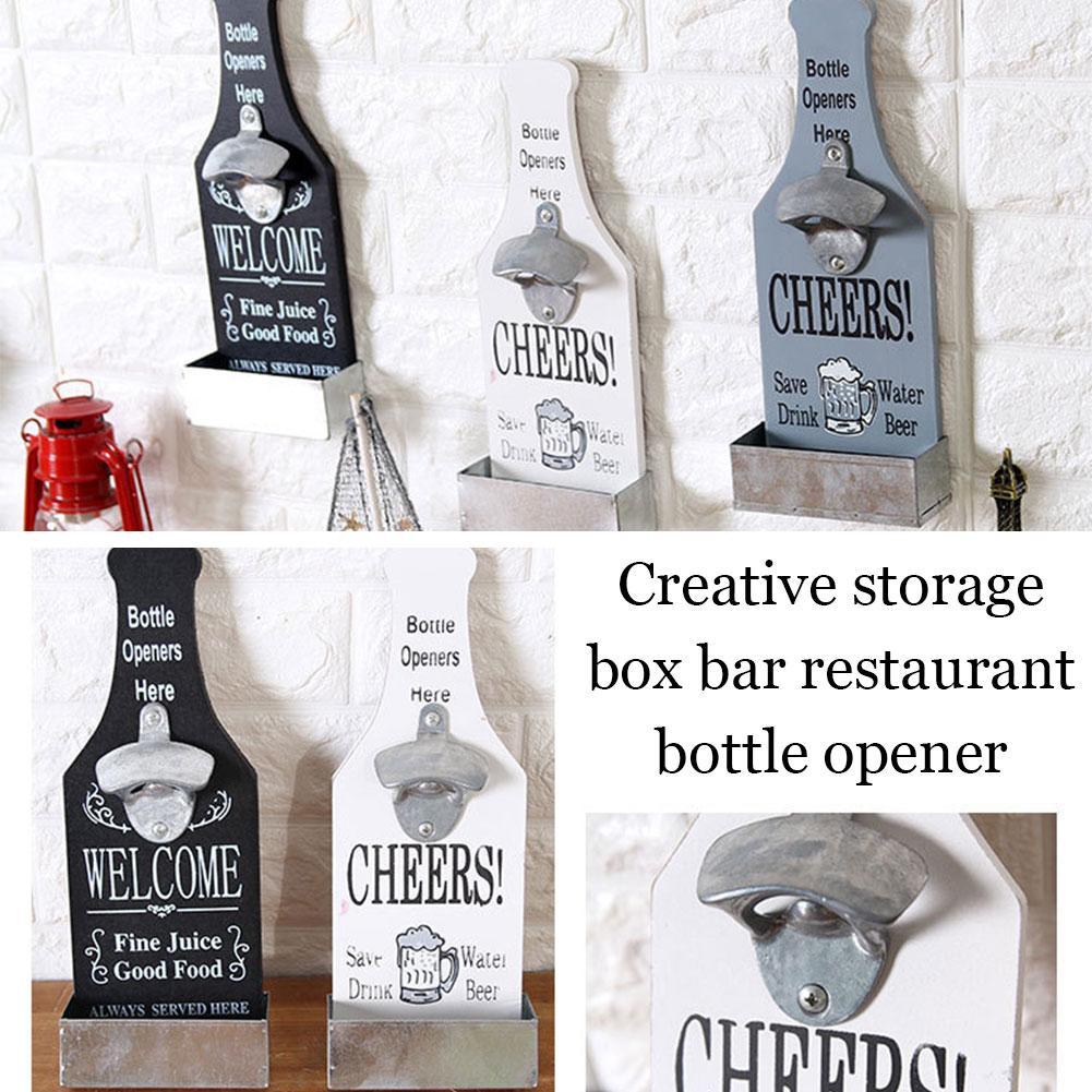 Beer Bottle Opener Storage Box Bar Restaurant Tools Wall Home Bar Decoration Opener Bottle Y0T7
