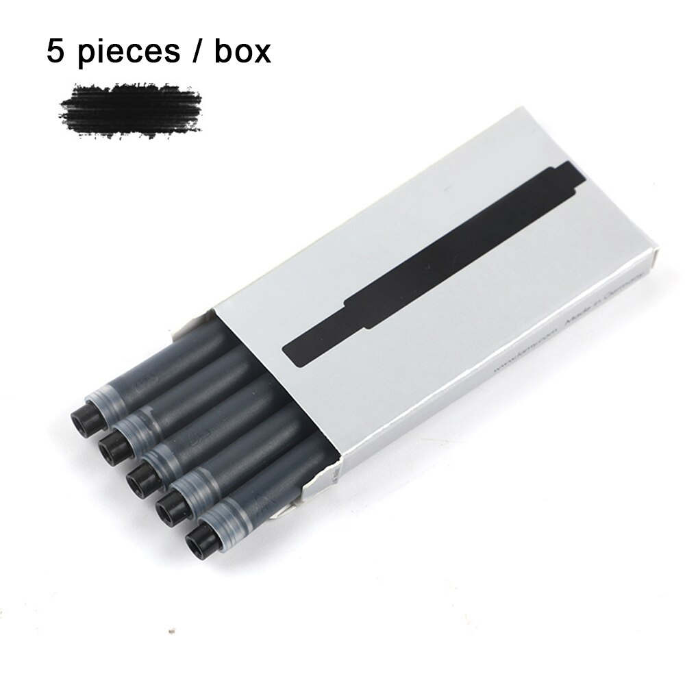Colorful Disposable Fountain Pen Ink Compatible with All Standard Fountain Pens 5PCS for Calligraphy Writing NIN668: black