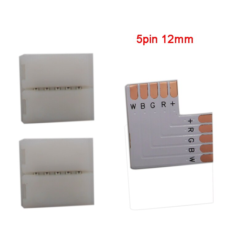 10 stk 2 pin 3 pin 4 pin 5 pin 6 pin l form led stik til tilslutning af hjørne retvinklet rgb rgbw rgbww 2811 2812 5050 led strip: 5 pin 12mm sæt