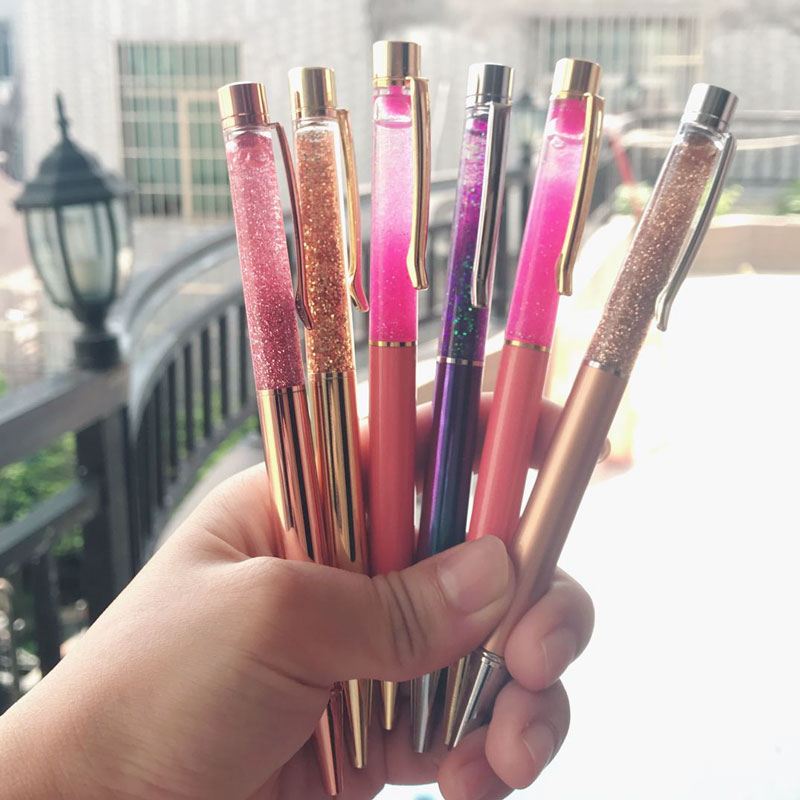 Beautiful Metal Ballpoint pen Luxury Gold Foil Ballpoint Pen for Writing Stationery School Office Supplies