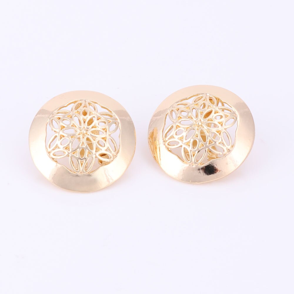 neueste Afrikanische Schmuck-einstellen Runde Anhänger Gold Farbe Dubai groß Halskette Ohrringe Hochzeit setzt Für Frauen