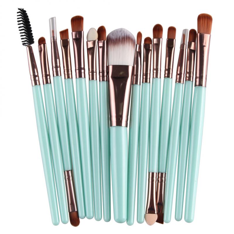 15pc Makeup Brushes Soft Nylon Hair Cosmetic Tools Portable Powder Eye Shadow Foundation Blush Blending Beauty Tools косметика: 13