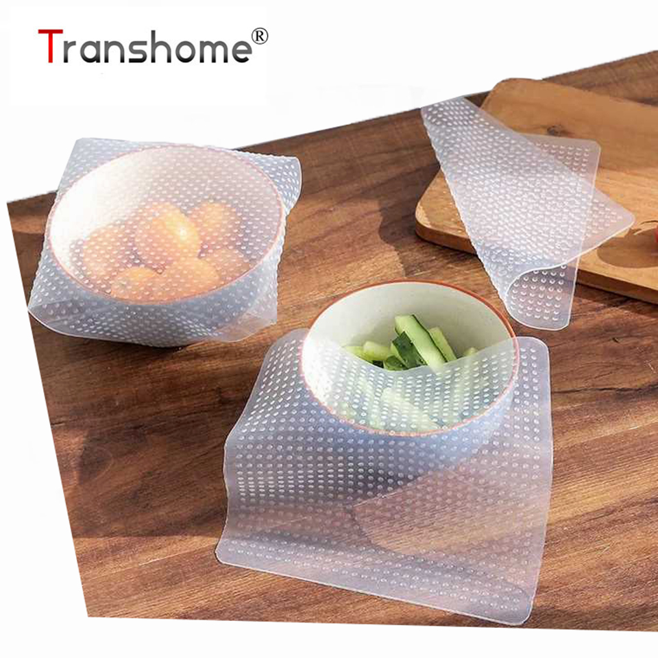 Transhome-envoltura de silicona reutilizable para alimentos, envoltura elástica para mantener la comida fresca, utensilios de cocina, Saran