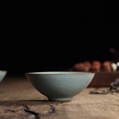 1PC Porcelain cup Chinese Longquan Celadon Teacups Bowl China Celadon Crackle Teacup coffee cups Golden Fish teaset tea set sets: B