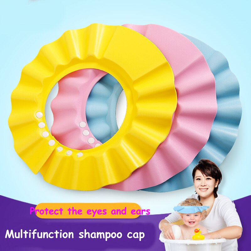 3 Farben 1 Stücke Weiche Baby freundlicher freundlicher Shampoo Schlecht Dusche kappe Einstellbar Baby Dusche Hütte Baby-Shampoo Kappe Waschen Haar schild