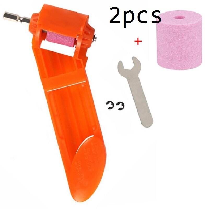 Draagbare Korund Slijpschijf Boor Slijper Titanium Boor Draagbare Boor Aangedreven Tool Onderdelen Bit Slijpen Machine: 2pcs orange