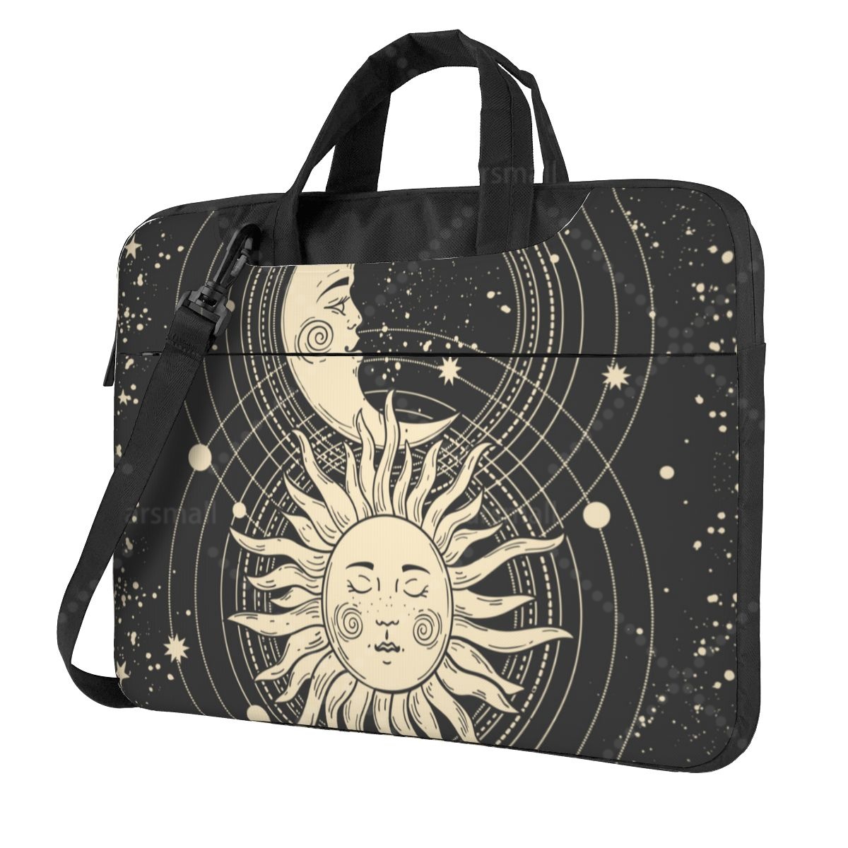 Sun And Moon Psychedelic Laptop Shoulder Bag Compatible with 13/14/15.6 Inches Laptop Netbook PC Cover Pouch: L / Khaki