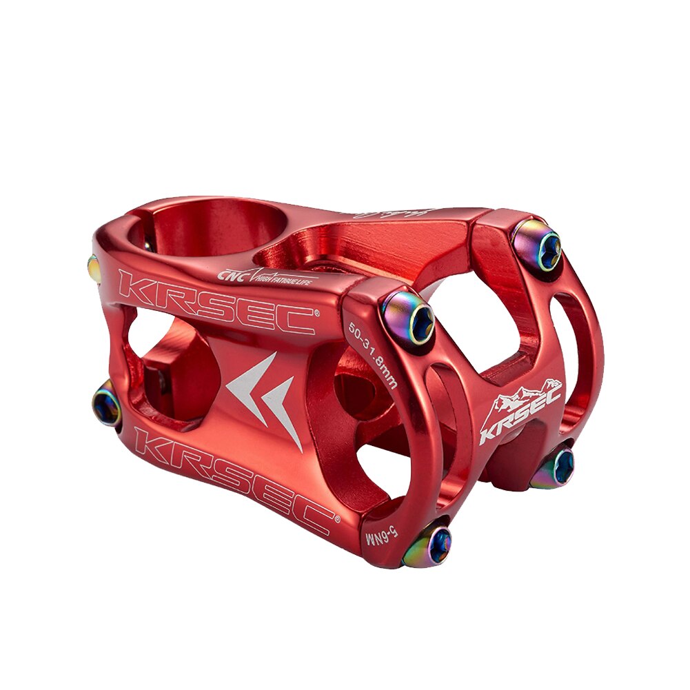 Fiets Stuurpen Met Hoge Sterkte 31.8 Mm 50Mm Gefreesd Fietsen Aluminium Mtb Mountain Road Fiets Stuur stem: Rood