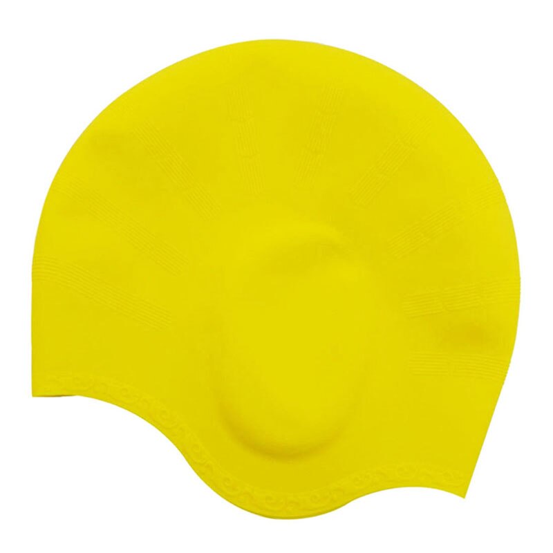 Adults Swimming Caps Men Women Long Hair Waterproof Swim Pool Cap Ear Protect Large Natacion Badmuts Silicone Diving Hat: Yellow