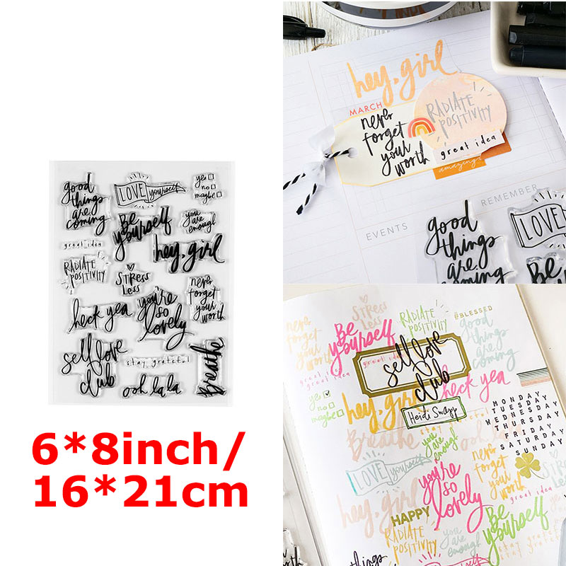 A-Z Capital Alphabets Number 0-9 Week Month Words Clear Stamps Thanks Loved Spring Happy Life English Letter DIY Craft 2022: 3