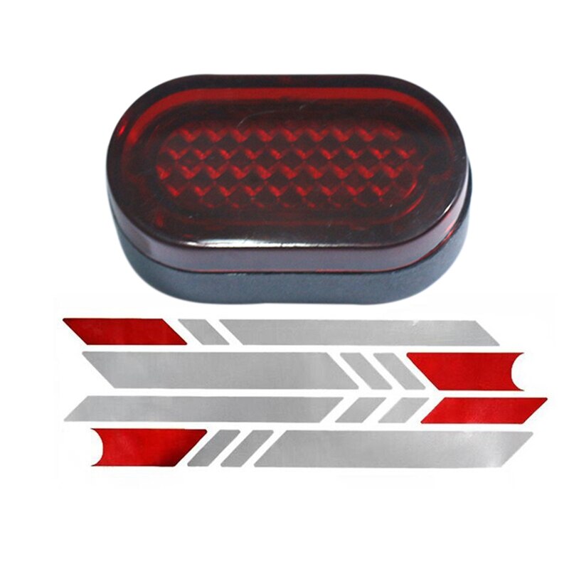 Reflecterende Stickers Voor Xiaomi Mijia M365 (Wit + Rood 2) & Elektrische Scooter Achterlichten Led Achterspatbord