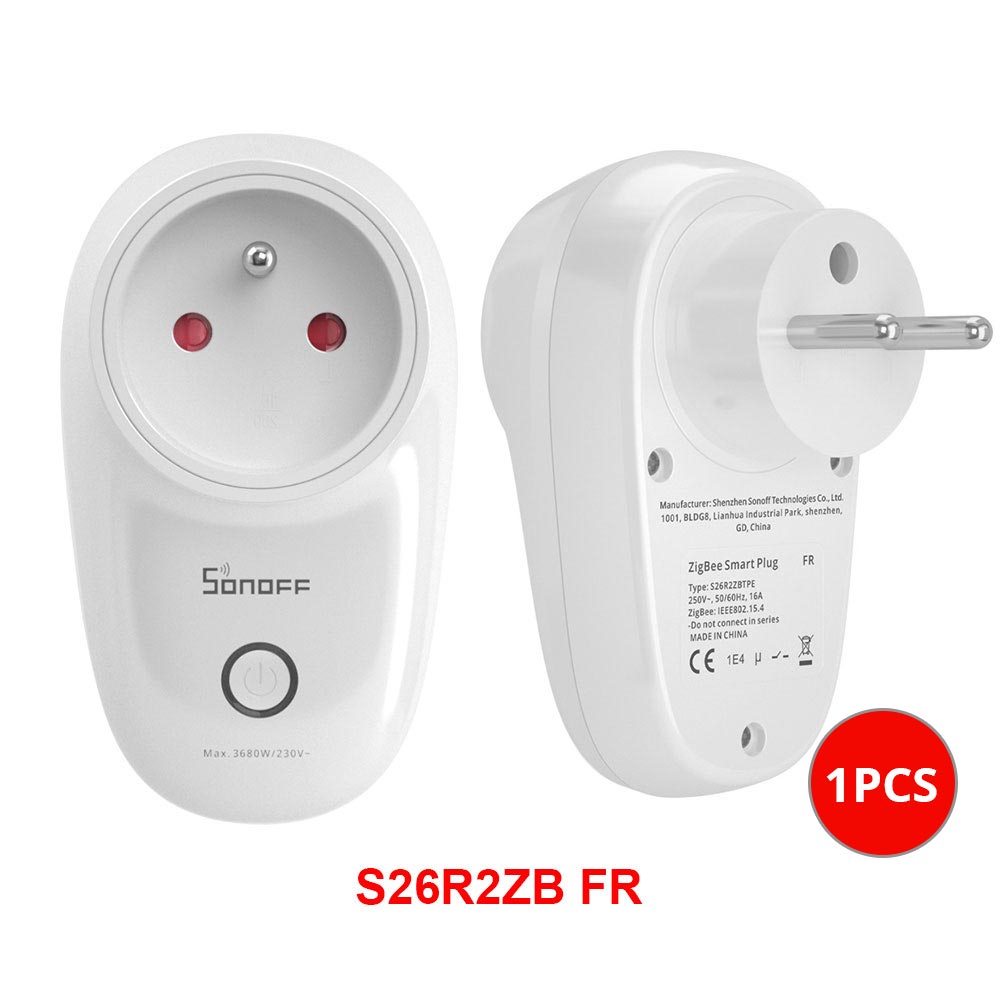 SONOFF S26 R2 ZigBee Smart Plug UK/DE/FR 16A Hub Support Smart Scene Voice Control Time Planned via eWeLink Alexa Google Home: Bundle2