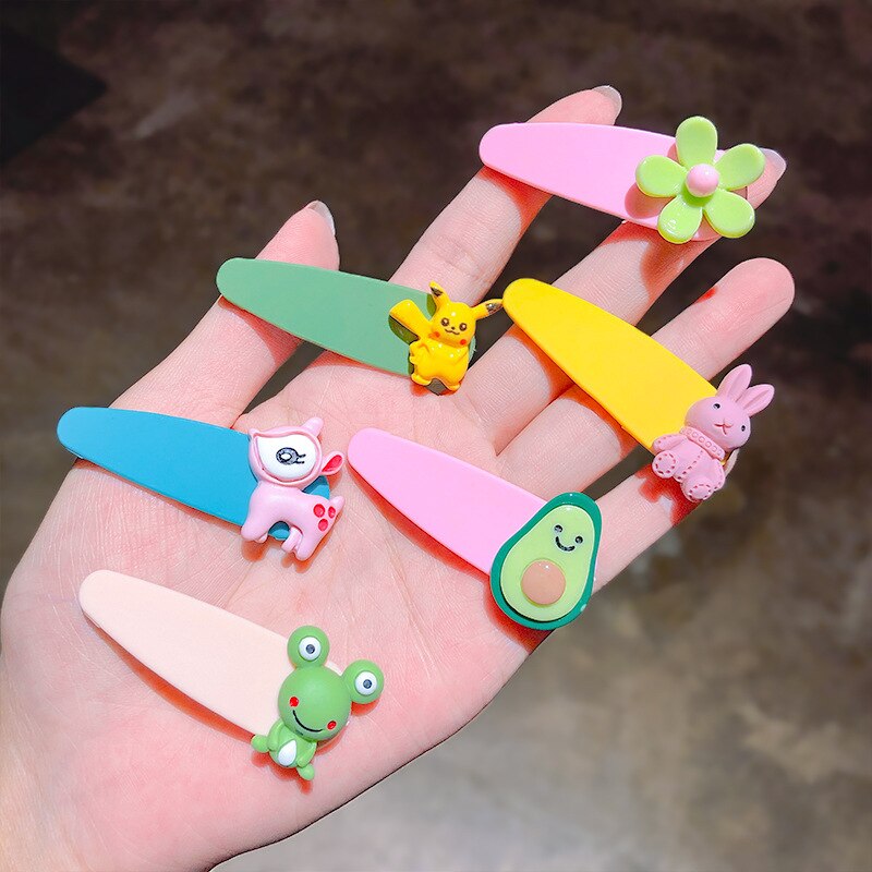 5 pieces Acrylic frosted children hairpin candy color cute animal hairpin girl baby bangs hairpin hair accessories