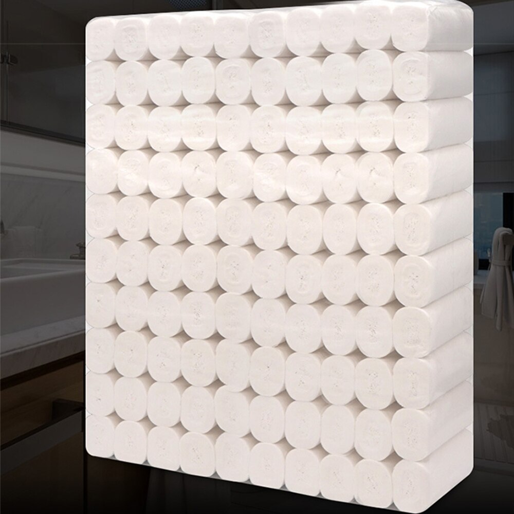 10 Rolls Toilet Paper Bulk Rolls Bath Tissue Bathroom White Soft 4 Ply Household Sanitary Paper Hotel Supplies