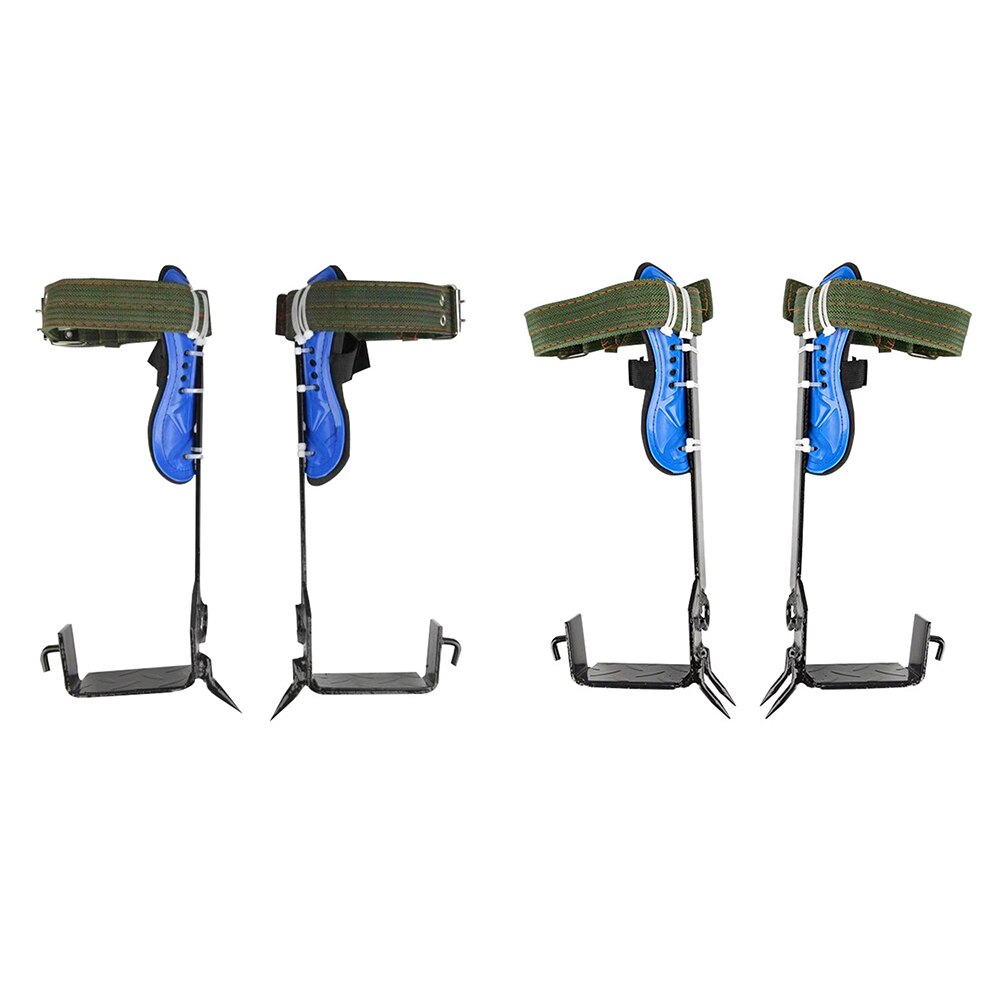 2 Gears Tree Climbing Spike Set Stainless Steel Climbing Nails Adjustable Safety Belt Lanyard Rope Rescue Belt Camping Accessory