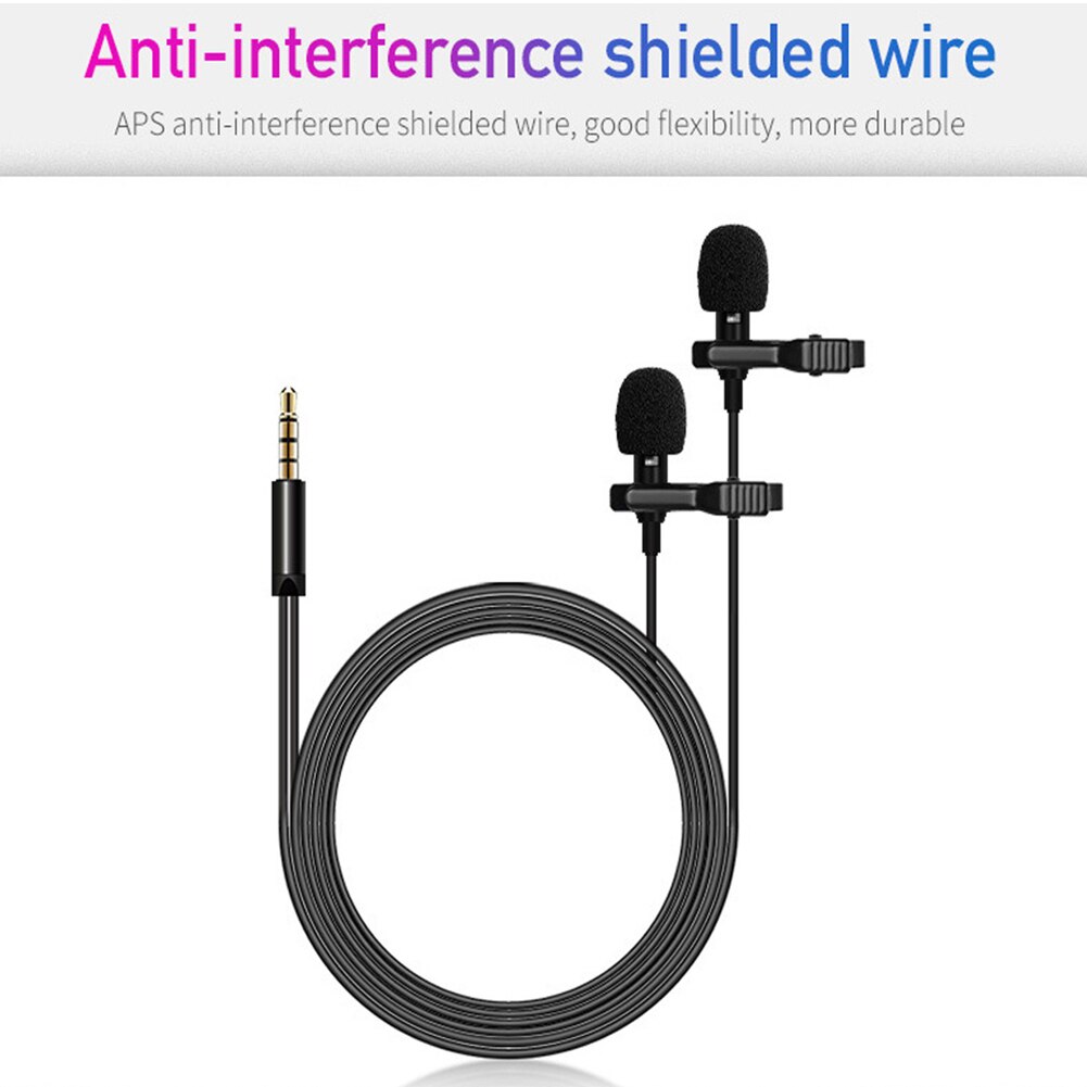 Portable USB Mini Microphone 1.5m Lapel Lavalier Mic Clip-on External Buttonhole Microphones for Laptop computer Recording Chat