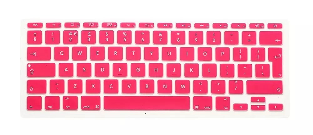 English UK EU Silicone Keyboard Cover For Apple Mac MacBook Air 11 11.6&quot; A1370 A1465 Model Euro/ISO Layout Protective Film: Pink