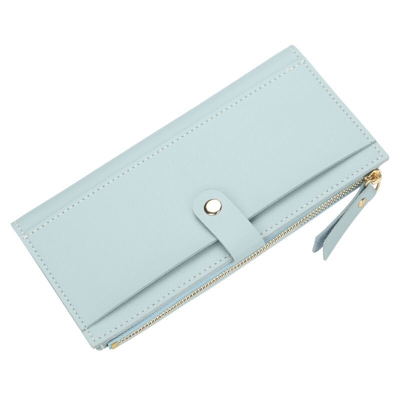 Bllerry WOMEN'S Wallet Simple Multi Card Bit Card Holder Three Fold Buckle Long Wallet: Hawkweed