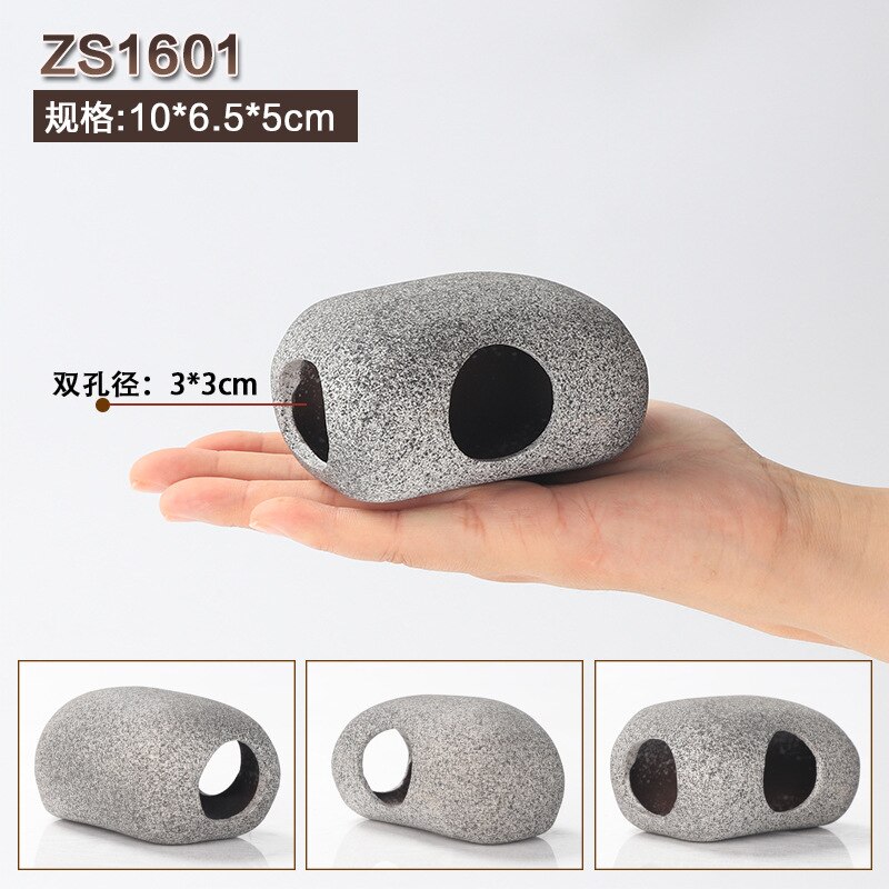Fish Ceramic Aquarium Decor Cichlid Stone Rock Cave Stone Decoration Fish Tank Breeding Housing Shelter Ornament: ZS1601