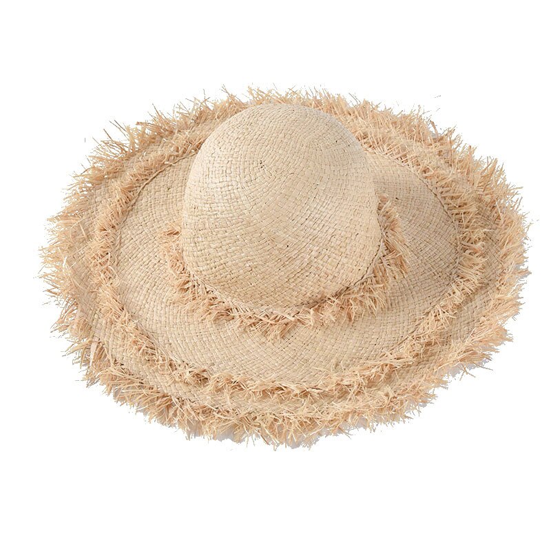 Zomer Dames Brede Rand Bramen Raffia Stro Hoeden Floppy Zonnehoed Voor Vrouwen Grote Rand Panama Lady Beach Hoeden Cap chapeau Femme: Default Title
