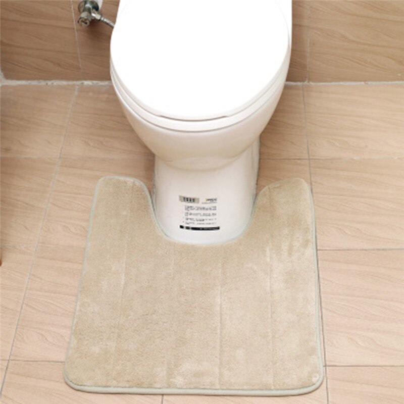 Enkelt badeværelsesmåttesæt u-form badeværelsestæppe toilettæpper skridsikker wc-måtte højvandsugende badetæpper tapete banheiro