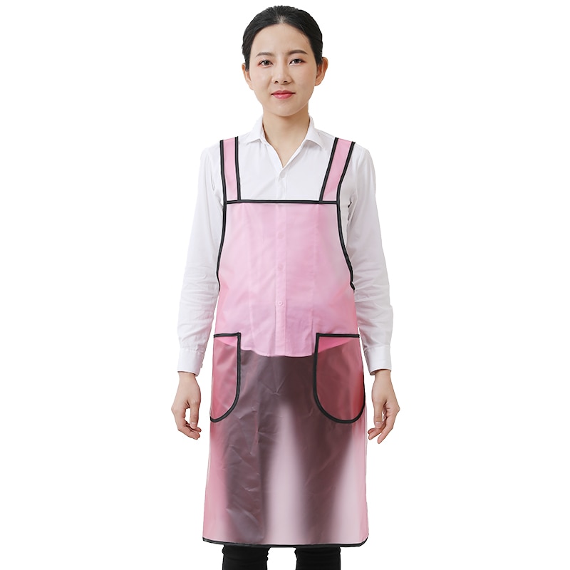 Transparent apron household kitchen waterproof and oil-proof plastic apron women smock custom work clothes