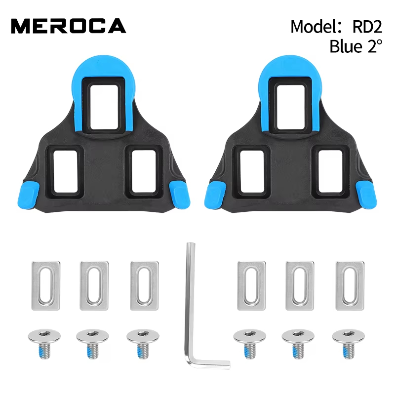 MEROCA Racefietspedalen Nylon Fietsvergrendelbare pedalen Fietslagerplaten Cliploze pedalen voor SPD SL systeem met vergrendelplaat: Geel